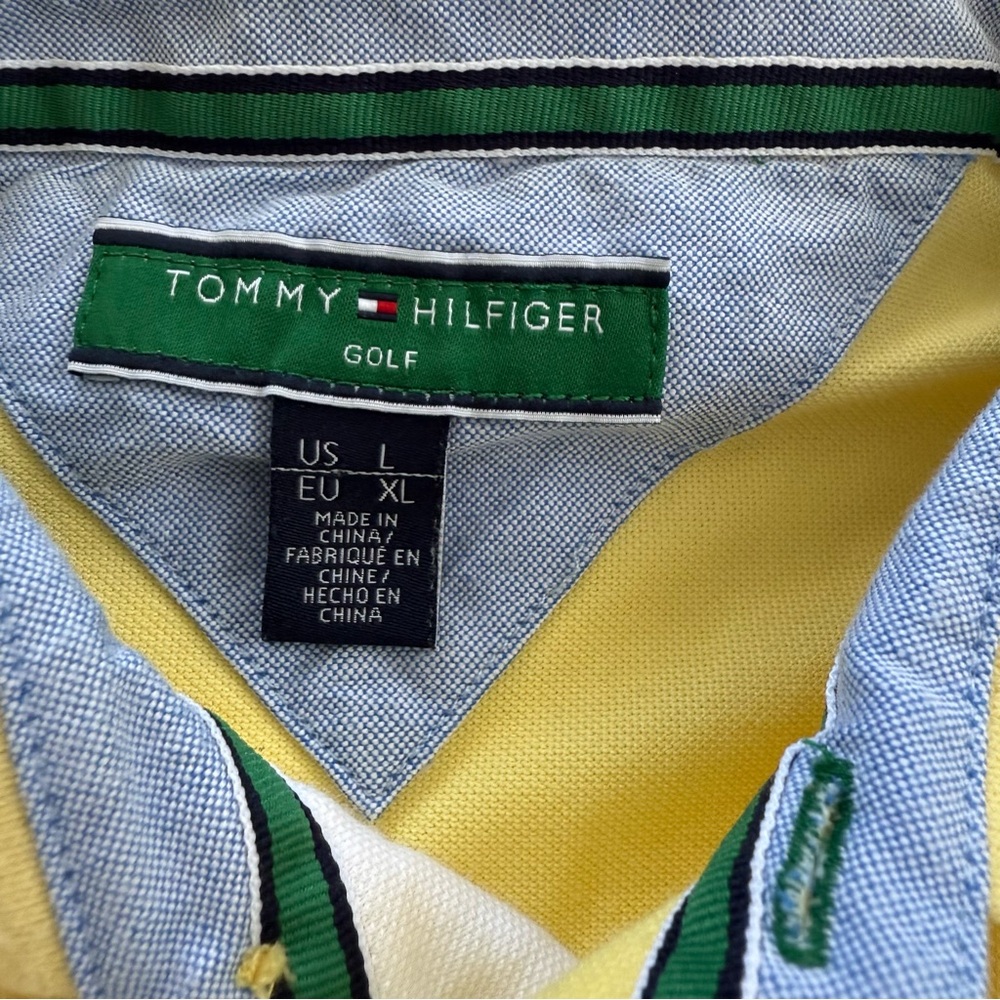 Tommy Hilfiger Golf Polo Shirt Butter Yellow Montauk Downs Hamptons Mens Lrg EUC - Picture 3 of 9